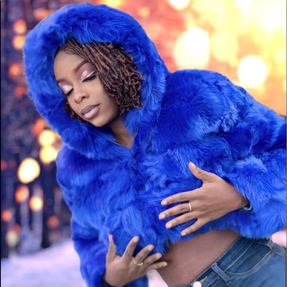 Blue Fur Coat